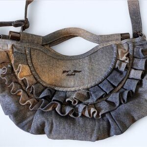 Betsey Johnson Blue Ruffle Shoulder Bag